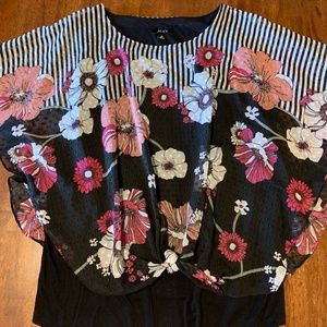 Alex Womens Overlay Blouse Size 0X